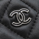 シャネル CHANEL マトラッセ ラウンド チェーン ショルダー ブラック ラムスキン ショルダーバッグ シルバー金具 黒 ココマーク
