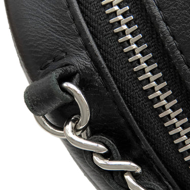 シャネル CHANEL マトラッセ ラウンド チェーン ショルダー ブラック ラムスキン ショルダーバッグ シルバー金具 黒 ココマーク