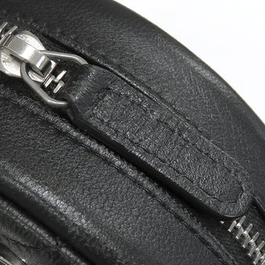 シャネル CHANEL マトラッセ ラウンド チェーン ショルダー ブラック ラムスキン ショルダーバッグ シルバー金具 黒 ココマーク