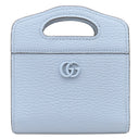 グッチ GUCCI ダブルG コンパクト ウォレット 701074 ブルー レザー チェーンウォレット 青 ミニ 二つ折り 財布