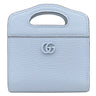 グッチ GUCCI ダブルG コンパクト ウォレット 701074 ブルー レザー チェーンウォレット 青 ミニ 二つ折り 財布