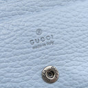 グッチ GUCCI ダブルG コンパクト ウォレット 701074 ブルー レザー チェーンウォレット 青 ミニ 二つ折り 財布