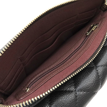 シャネル CHANEL フラップ フォンケース AP2096 ブラック レザー キャビアスキン ショルダーバッグ ゴールド金具 チェーンウォレット