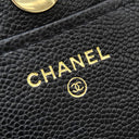 シャネル CHANEL フラップ フォンケース AP2096 ブラック レザー キャビアスキン ショルダーバッグ ゴールド金具 チェーンウォレット