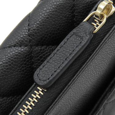シャネル CHANEL フラップ フォンケース AP2096 ブラック レザー キャビアスキン ショルダーバッグ ゴールド金具 チェーンウォレット