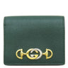 グッチ GUCCI ズゥミ ミニ チェーンウォレット 570660 グリーン レザー 二つ折り財布 ゴールド金具 コンパクト 緑