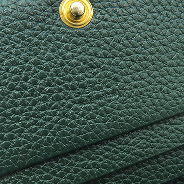 グッチ GUCCI ズゥミ ミニ チェーンウォレット 570660 グリーン レザー 二つ折り財布 ゴールド金具 コンパクト 緑