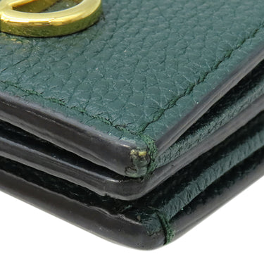 グッチ GUCCI ズゥミ ミニ チェーンウォレット 570660 グリーン レザー 二つ折り財布 ゴールド金具 コンパクト 緑