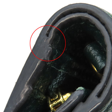 グッチ GUCCI ズゥミ ミニ チェーンウォレット 570660 グリーン レザー 二つ折り財布 ゴールド金具 コンパクト 緑