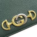グッチ GUCCI ズゥミ ミニ チェーンウォレット 570660 グリーン レザー 二つ折り財布 ゴールド金具 コンパクト 緑
