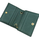 グッチ GUCCI ズゥミ ミニ チェーンウォレット 570660 グリーン レザー 二つ折り財布 ゴールド金具 コンパクト 緑