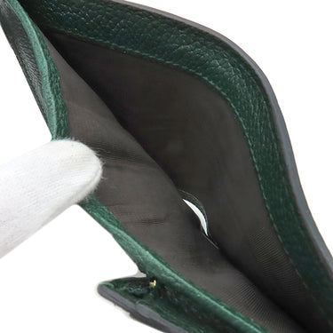 グッチ GUCCI ズゥミ ミニ チェーンウォレット 570660 グリーン レザー 二つ折り財布 ゴールド金具 コンパクト 緑