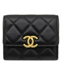 シャネル CHANEL マトラッセ ミニ チェーンクラッチ ブラック レザー キャビアスキン チェーンウォレット ゴールド金具 チェーンショルダー 黒