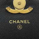 シャネル CHANEL マトラッセ ミニ チェーンクラッチ ブラック レザー キャビアスキン チェーンウォレット ゴールド金具 チェーンショルダー 黒