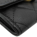 シャネル CHANEL マトラッセ ミニ チェーンクラッチ ブラック レザー キャビアスキン チェーンウォレット ゴールド金具 チェーンショルダー 黒