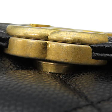 シャネル CHANEL マトラッセ ミニ チェーンクラッチ ブラック レザー キャビアスキン チェーンウォレット ゴールド金具 チェーンショルダー 黒