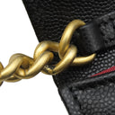 シャネル CHANEL マトラッセ ミニ チェーンクラッチ ブラック レザー キャビアスキン チェーンウォレット ゴールド金具 チェーンショルダー 黒