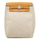 エルメス HERMES エールバッグ TPM ナチュラル×ブラック トワルGM ヴァッシュハンター ショルダーバッグ シルバー金具 茶 黒