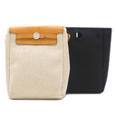 エルメス HERMES エールバッグ TPM ナチュラル×ブラック トワルGM ヴァッシュハンター ショルダーバッグ シルバー金具 茶 黒