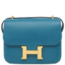エルメス HERMES コンスタンス3 ミニ ブルーイズミール レザー タデラクト ショルダーバッグ ゴールド金具 青