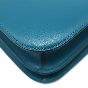 エルメス HERMES コンスタンス3 ミニ ブルーイズミール レザー タデラクト ショルダーバッグ ゴールド金具 青