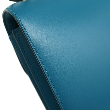 エルメス HERMES コンスタンス3 ミニ ブルーイズミール レザー タデラクト ショルダーバッグ ゴールド金具 青
