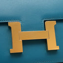 エルメス HERMES コンスタンス3 ミニ ブルーイズミール レザー タデラクト ショルダーバッグ ゴールド金具 青