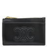 セリーヌ CELINE ジップ付きカードホルダー キュイル トリオンフ ブラック カーフ シャイニーカーフスキン カードケース ゴールド金具 黒 コインケース フラグメントケース