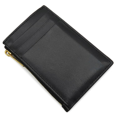 セリーヌ CELINE ジップ付きカードホルダー キュイル トリオンフ ブラック カーフ シャイニーカーフスキン カードケース ゴールド金具 黒 コインケース フラグメントケース