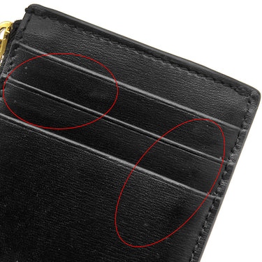 セリーヌ CELINE ジップ付きカードホルダー キュイル トリオンフ ブラック カーフ シャイニーカーフスキン カードケース ゴールド金具 黒 コインケース フラグメントケース