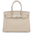 エルメス HERMES バーキン30 トゥルティエールグレー トゴ ハンドバッグ シルバー金具 グレージュ