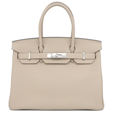 エルメス HERMES バーキン30 トゥルティエールグレー トゴ ハンドバッグ シルバー金具 グレージュ