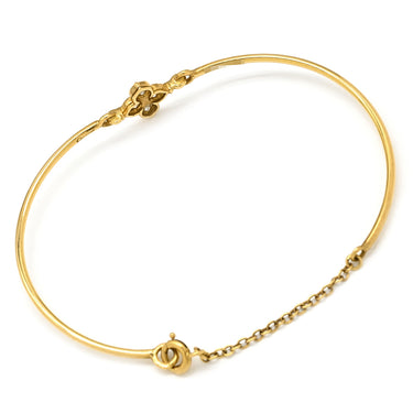 カルティエ Cartier ヒンドゥ イエローゴールド K18YG ダイヤモンド ブレスレット 4P 4石 4粒 ダイヤ K18YG Au750 18K 18金 フラワー 花 ロータス 蓮モチーフ