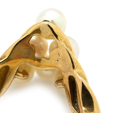 TASAKI TASAKI V字デザイン ツイストリング パールホワイト×イエローゴールド K18YG パール リング 指輪 真珠 6Pパール Au 750 K18YG 10.5号