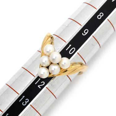 TASAKI TASAKI V字デザイン ツイストリング パールホワイト×イエローゴールド K18YG パール リング 指輪 真珠 6Pパール Au 750 K18YG 10.5号