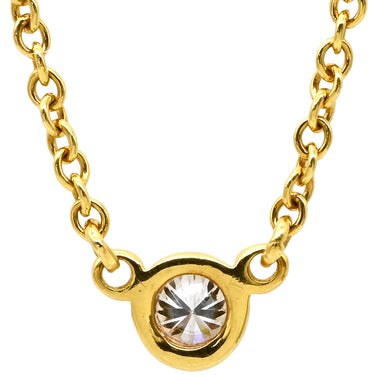 ティファニー Tiffany & Co バイザヤード シングルダイヤモンド ペンダント イエローゴールド K18YG ダイヤモンド ネックレス T&Co. 1P 1石 1粒 エルサペレッティ
