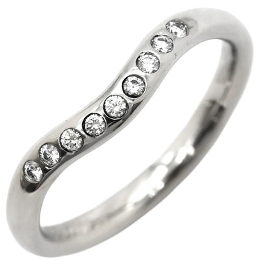 ティファニー Tiffany & Co カーブリング ダイヤ プラチナシルバー Pt950 ダイヤモンド リング 指輪 PT ダイヤモンド V エルサペレッティ 6号