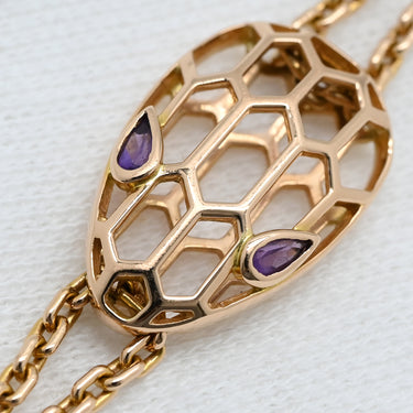 ブルガリ BVLGARI セルペンティ アメジスト ピンクゴールド K18PG アメジスト ブレスレット 18K 750 PG アメシスト