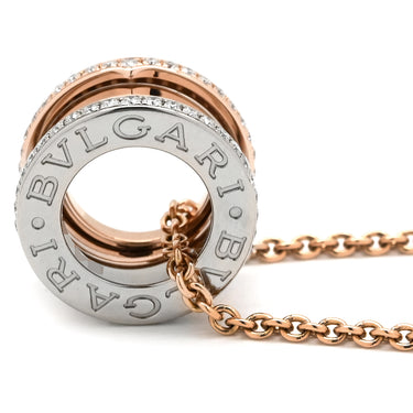 ブルガリ BVLGARI ビーゼロワン パーフェクト ミステイク ダイヤ ピンクゴールドXホワイトゴールド K18PG K18WG ダイヤモンド ネックレス B-zero1 18K 750PG WG