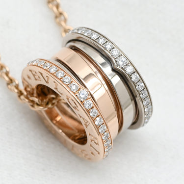 ブルガリ BVLGARI ビーゼロワン パーフェクト ミステイク ダイヤ ピンクゴールドXホワイトゴールド K18PG K18WG ダイヤモンド ネックレス B-zero1 18K 750PG WG