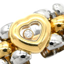 ショパール CHOPARD ハッピーダイヤモンド ハート 82/8401-20 イエローゴールド×シルバー K18YG ステンレススチール ダイヤモンド リング 指輪 K18YG×SS Au750 ムービング 1P 9号