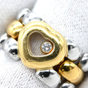 ショパール CHOPARD ハッピーダイヤモンド ハート 82/8401-20 イエローゴールド×シルバー K18YG ステンレススチール ダイヤモンド リング 指輪 K18YG×SS Au750 ムービング 1P 9号