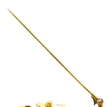 ミキモト MIKIMOTO パール ダイヤブローチ イエローゴールド K18YG ダイヤモンド ブローチ MIKIMOTO Au750 18K 18金 淡水パール 真珠 テクスチャ 葉彫り