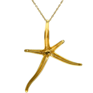 ティファニー Tiffany & Co スターフィッシュ イエローゴールド K18YG ネックレス Au750 18K 18金 T&Co. ヒトデモチーフ