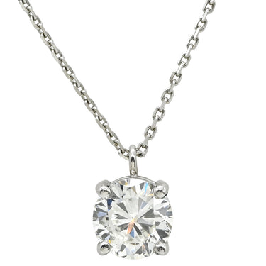 ノンブランド NON BRAND ダイヤモンド 1.013ct ペンダント プラチナシルバー Pt900 ダイヤモンド PT850(チェーン) ネックレス 1石 1粒 ラウンドブリリアントカット プラチナ900
