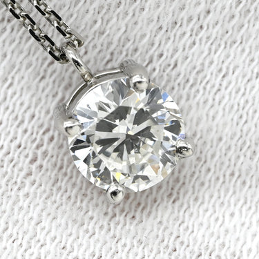 ノンブランド NON BRAND ダイヤモンド 1.013ct ペンダント プラチナシルバー Pt900 ダイヤモンド PT850(チェーン) ネックレス 1石 1粒 ラウンドブリリアントカット プラチナ900