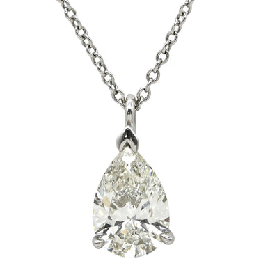 ティファニー Tiffany & Co ティアドロップ プラチナシルバー Pt950 ダイヤモンド ネックレス T&Co. Pt950 1P 1石 ダイヤ ペアシェイプ 雫 しずく型 ソリテール