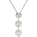 ノンブランド NON BRAND ダイヤペンダント 2.0ct プラチナシルバー Pt900 ダイヤモンド ネックレス 3連 ドロップ スウィング プラチナ 3石 3粒 ラウンドブリリアント