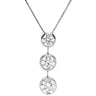 ノンブランド NON BRAND ダイヤペンダント 2.0ct プラチナシルバー Pt900 ダイヤモンド ネックレス 3連 ドロップ スウィング プラチナ 3石 3粒 ラウンドブリリアント