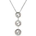 ノンブランド NON BRAND ダイヤペンダント 2.0ct プラチナシルバー Pt900 ダイヤモンド ネックレス 3連 ドロップ スウィング プラチナ 3石 3粒 ラウンドブリリアント